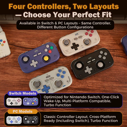 Pocket Retro Game Controller,1000Hz Recessed Stick, Hall Effect Joysticks,Portable Mini Gamepad Customizable Controls