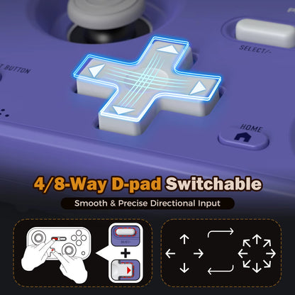Pocket Retro Game Controller,1000Hz Recessed Stick, Hall Effect Joysticks,Portable Mini Gamepad Customizable Controls