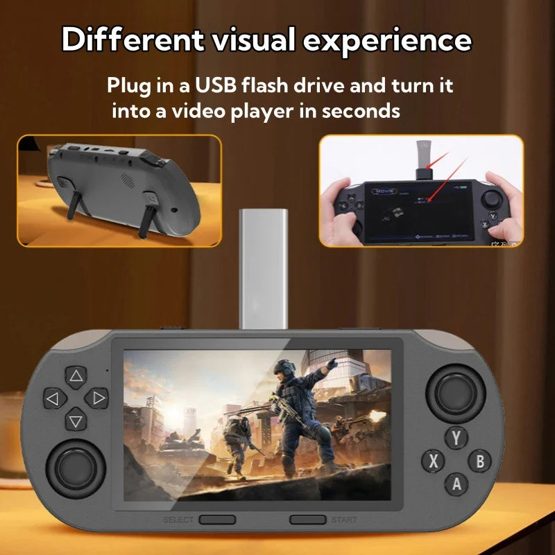 SF3000 Retro Handheld Video Game Console Linux System 4.5 Inch 854*480 IPS Screen 3000Mah Portable Pocket Video Player Games